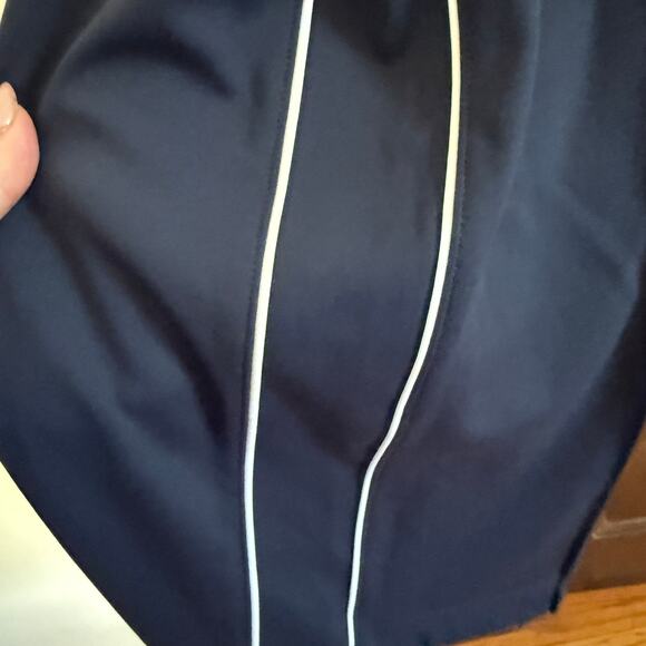 ATHLETA | Navy Blue Venice Wide Leg Track Pants with Side Stripe | Extra Large - Picture 5 of 8